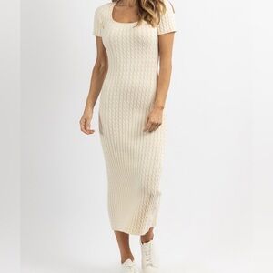 Willow & Wind cream knit midi dress